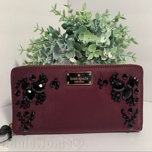 🍁KATE SPADE NEDA WILSON ROAD EMBELLISHED WALLET
